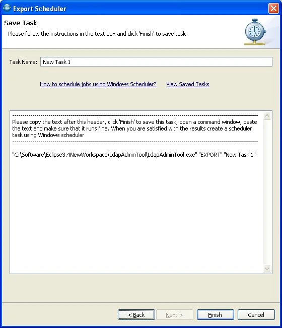 Scheduler LDAP Export to Excel Step 3