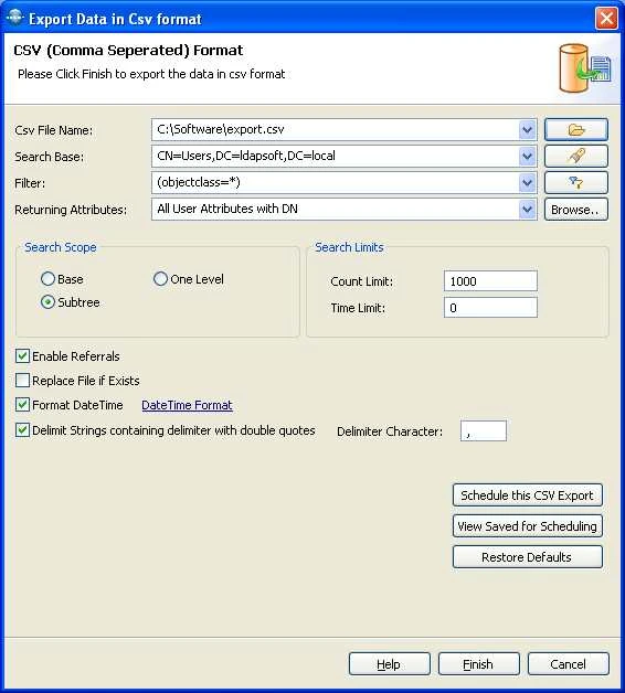 Active Directory to csv
